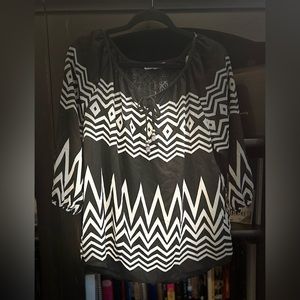Black and white blouse. Size Large